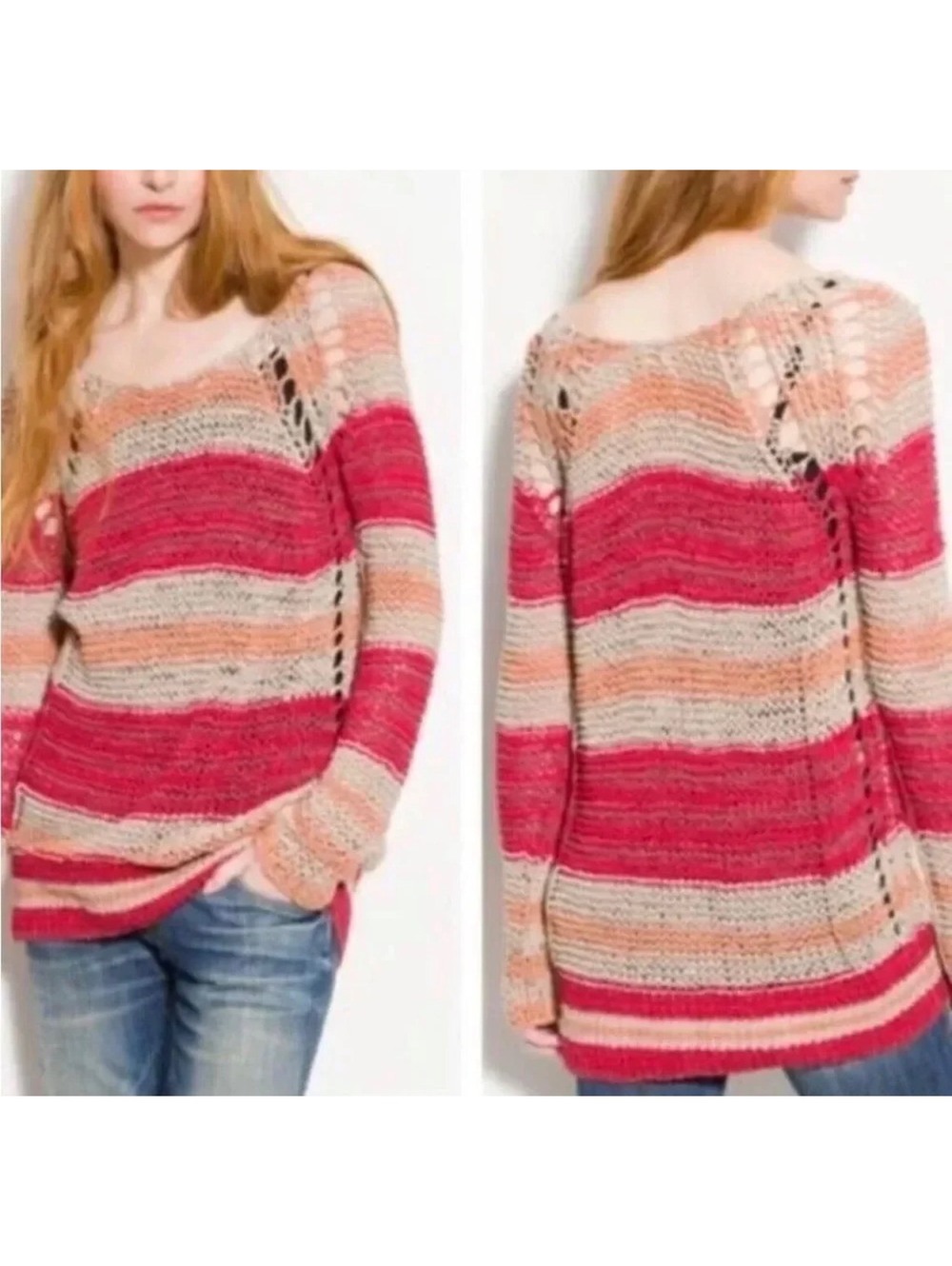 Free people Open Knit 'Desert Moon' Pullover Sweater S/M
